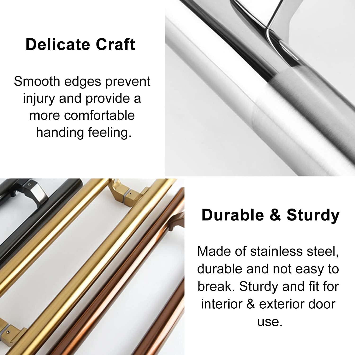 RBUDSPOLF ドアハンドル プッシュプルバーハンドル、シンプルなガラスドアハンドル、ファームハウス安定ロビー、プッシュプルスラ