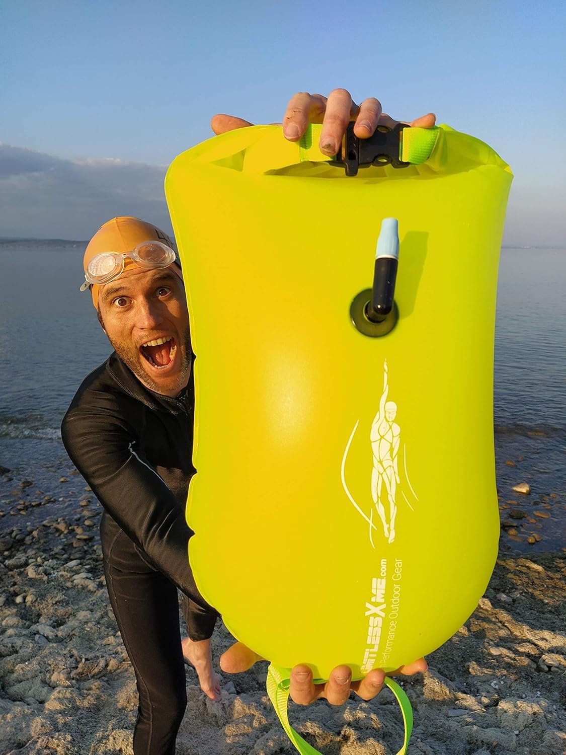 Boya de Natación Inflable Amarilla