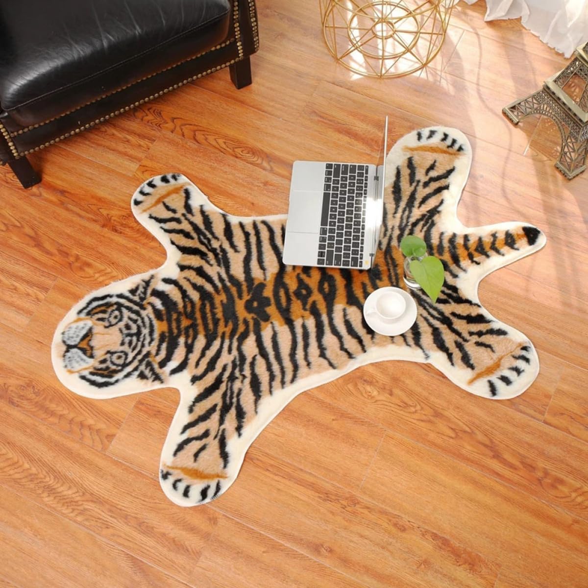 Angoily Tappetino per Pavimenti di Casa Antiscivolo Motivo Tigre Resistente All’Usura Compatto e Lavabile Zerbino per Bagno e Ingresso 85X110 CM