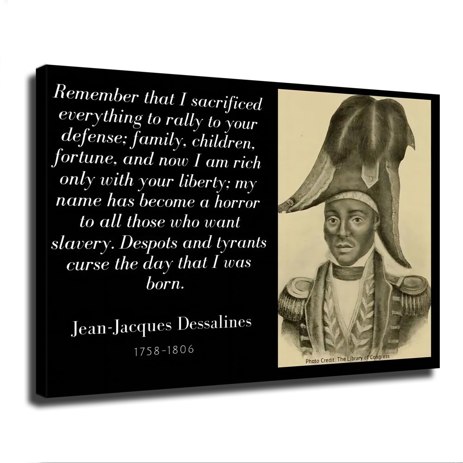 Amazon.com: Hekdi 海地革命領袖Jean-Jacques Dessalines 名人名言海報油畫印刷現代美學客廳臥室家庭辦公室牆壁藝術裝飾(無框,08×12  英吋) : 居家與廚房