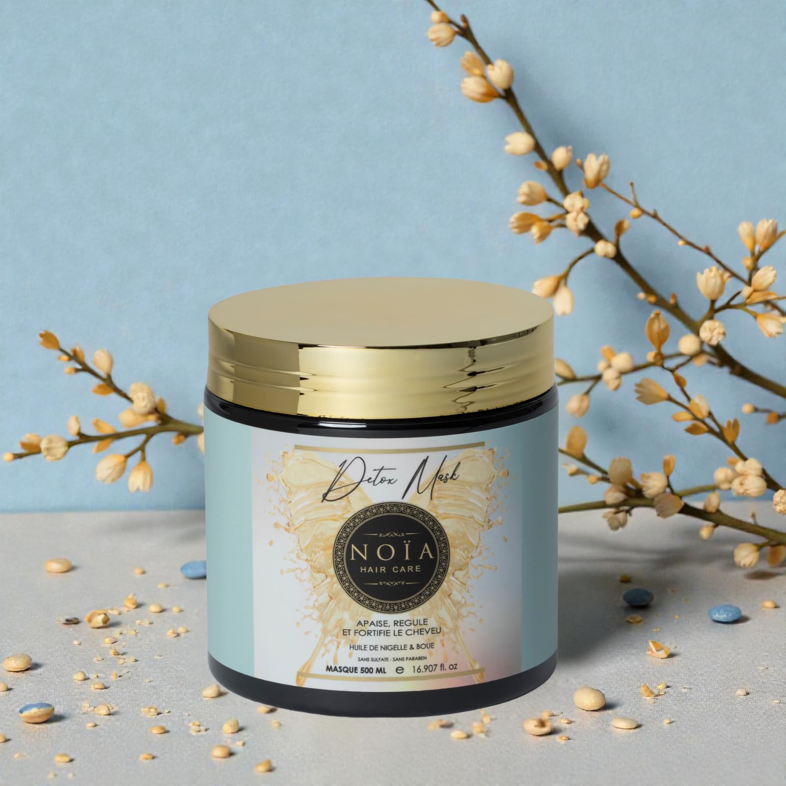 NOÏA HAIR – Coffret Trio Professionnel DETOX – Shampoing 500ml + Masque 500ml + Sérum 100ml – Purifiant & Anti-Pelliculaire – Rééquilibrant Cuir Chevelu – Cheveux Gras ou à Pellicules