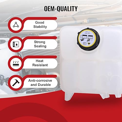 Miniatura 6 de TOPAZ 603-382 603382 Tanque de expansión de depósito de refrigerante con tapa de repuesto para Ford 2013-2018 C-Max 2013-2016 Escape 2012-2018 Focus