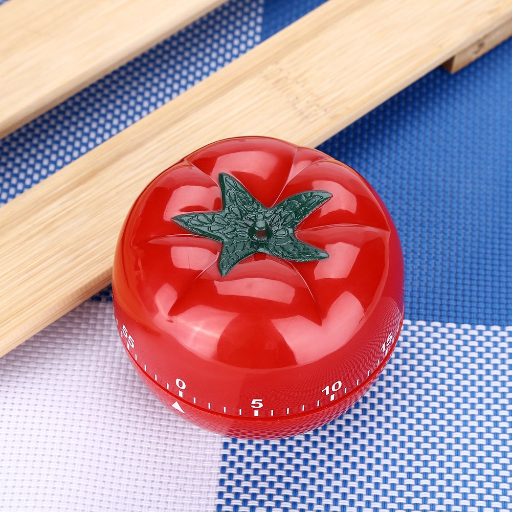 Timer da cucina, a forma di pomodoro, meccanico 60 minuti, conto alla rovescia, timer per conto alla rovescia in cucina (7,2 x 5,5 cm