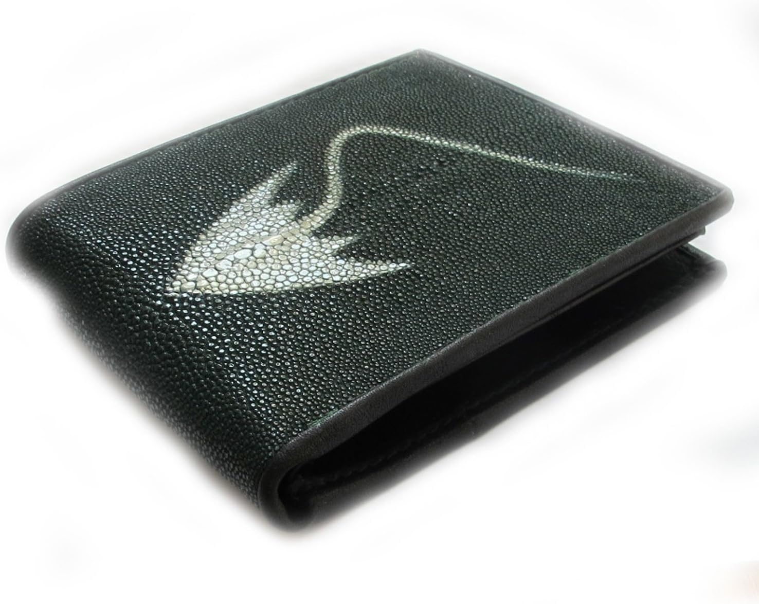 Genuine Sting RAY Leather for You Bi-fold Wallet 1 White Pearl From Thailand.