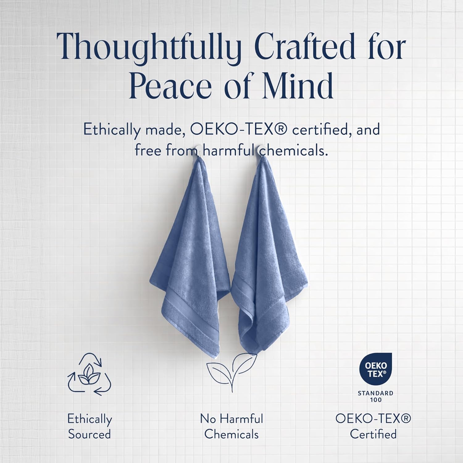 Brooklinen Super-Plush 100% Turkish Cotton Hand Towels - Set of 2-770 GSM, Highly Absorbent, Machine Washable, Perfect for Home & Bathroom (20" x 30", Abyss Blue)