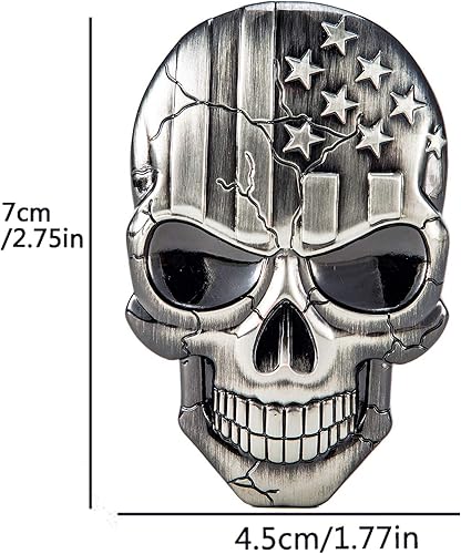 Miniatura 4 de Dsycar Emblema de calavera 3D, calcomanías de metal samurái japonés para automóvil, camión, motocicleta (color pistola B)