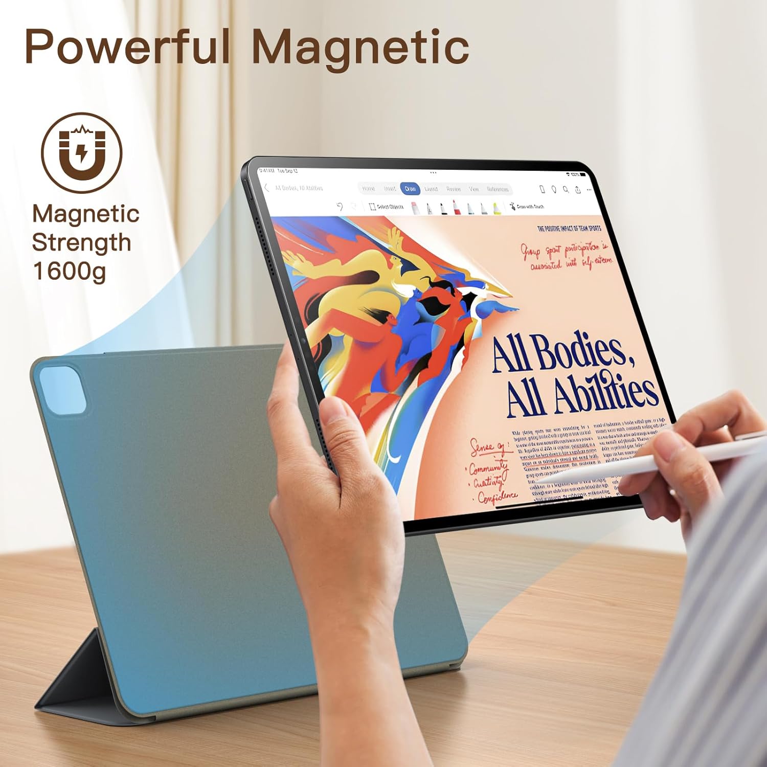 JETech Magnetic Case for iPad Pro 13-Inch M5/M4 (2025/2024), Support Pencil Pro and Pencil (USB-C), Powerful Magnet, Slim Trifold Stand Tablet Cover with Auto Wake/Sleep (Space Gray)