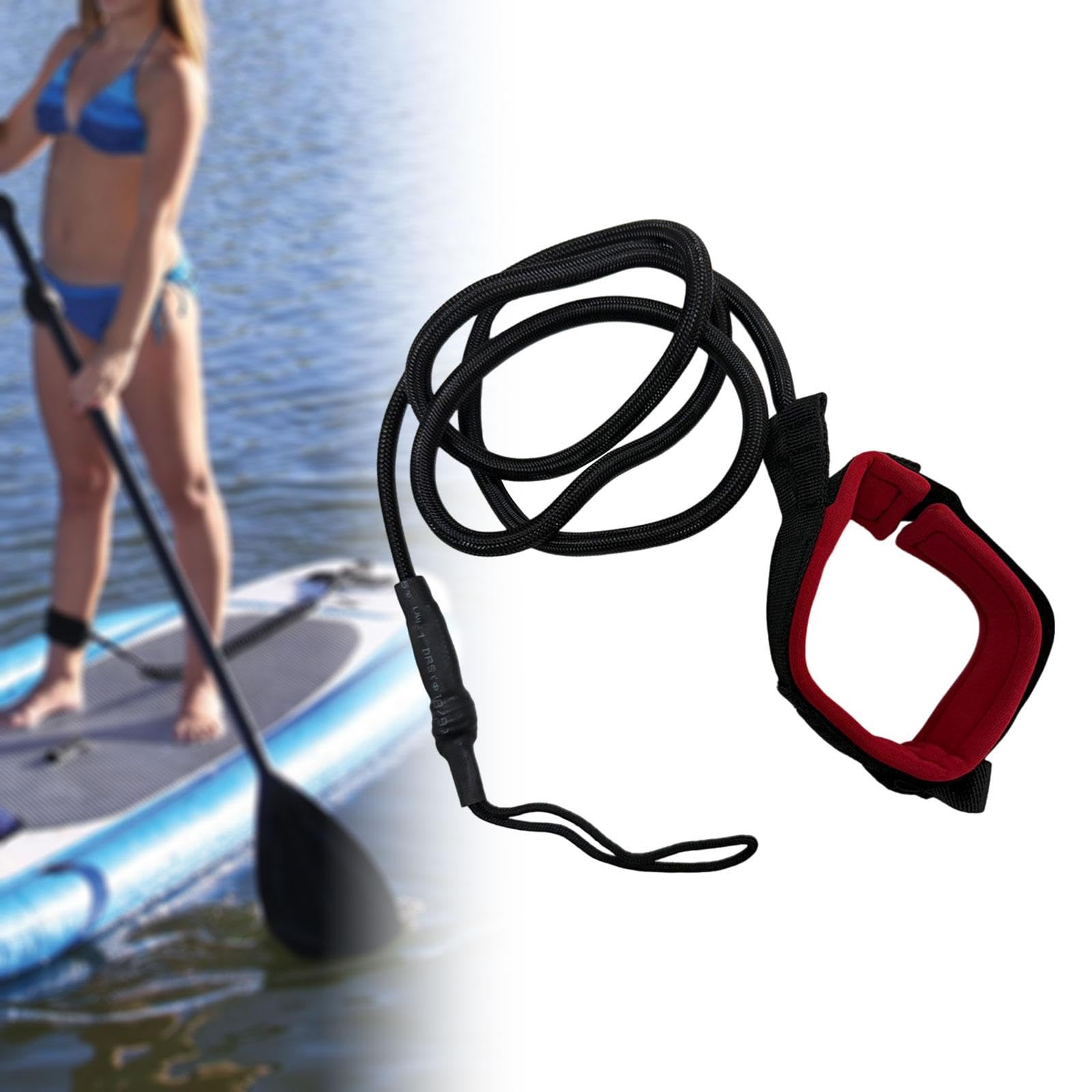QSTDGVPW Surf Board Leash Coiled Cord Surfing Leash Paddle Board Strap for Stand up Paddleboard, red