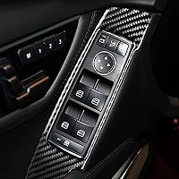 Vista 4 de Fibra de carbono, para accesorios de Mercedes Benz, calcomanía para panel de interruptor de elevador de ventana de puerta de automóvil para Mercedes