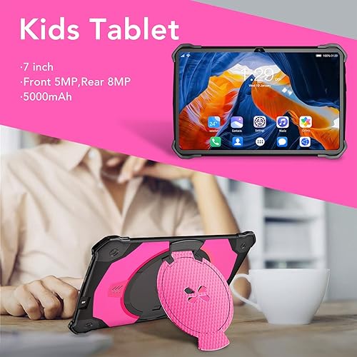 Miniatura 3 de Luqeeg Tableta portátil para niños de 7 pulgadas, tableta Full HD 1080P, 10, CPU Octa Core, 4GB+32GB, 1960x1080, tableta educativa de aprendizaje