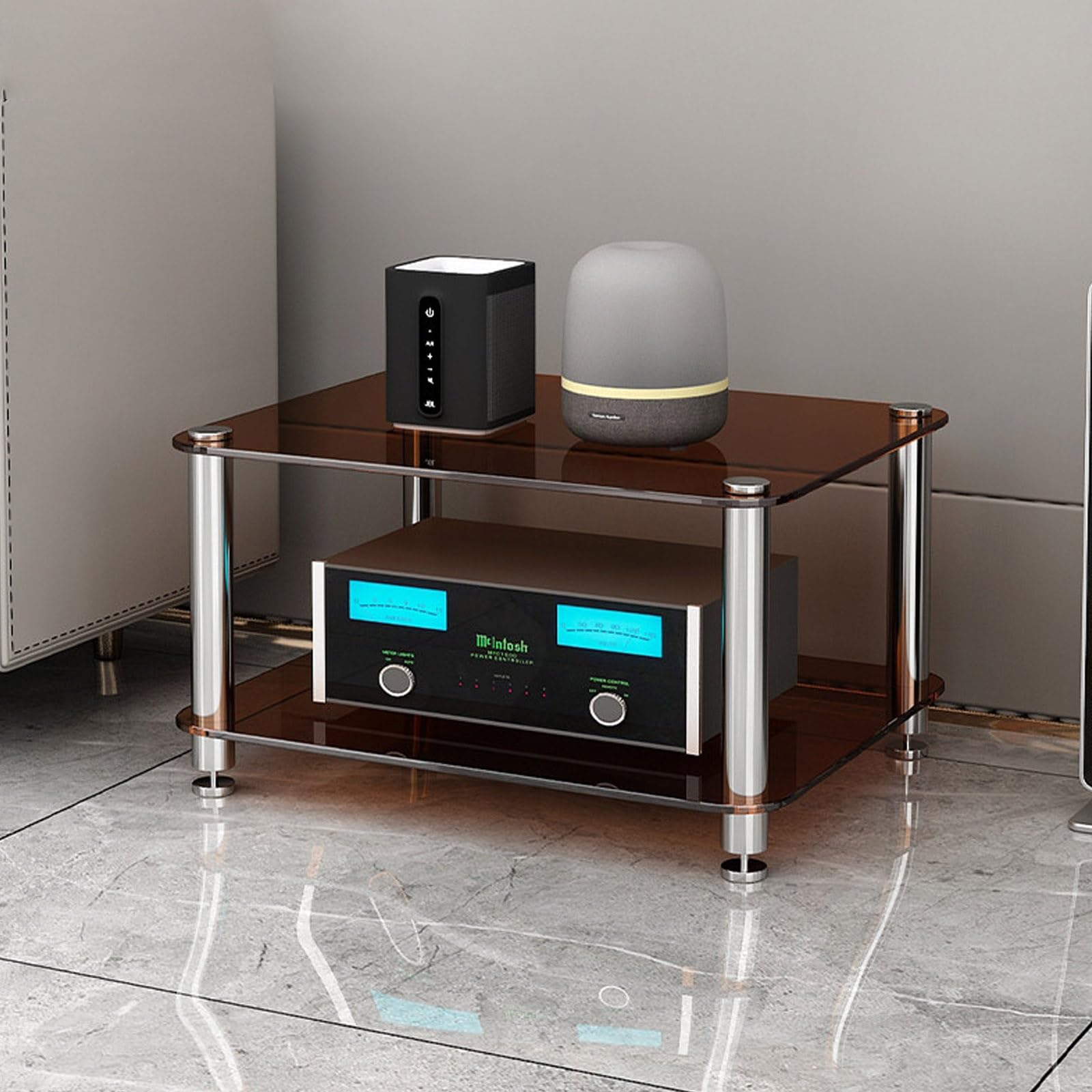 Estantería Hi-Fi de 2 niveles Type B que reduce vibraciones y optimiza tu espacio musical.