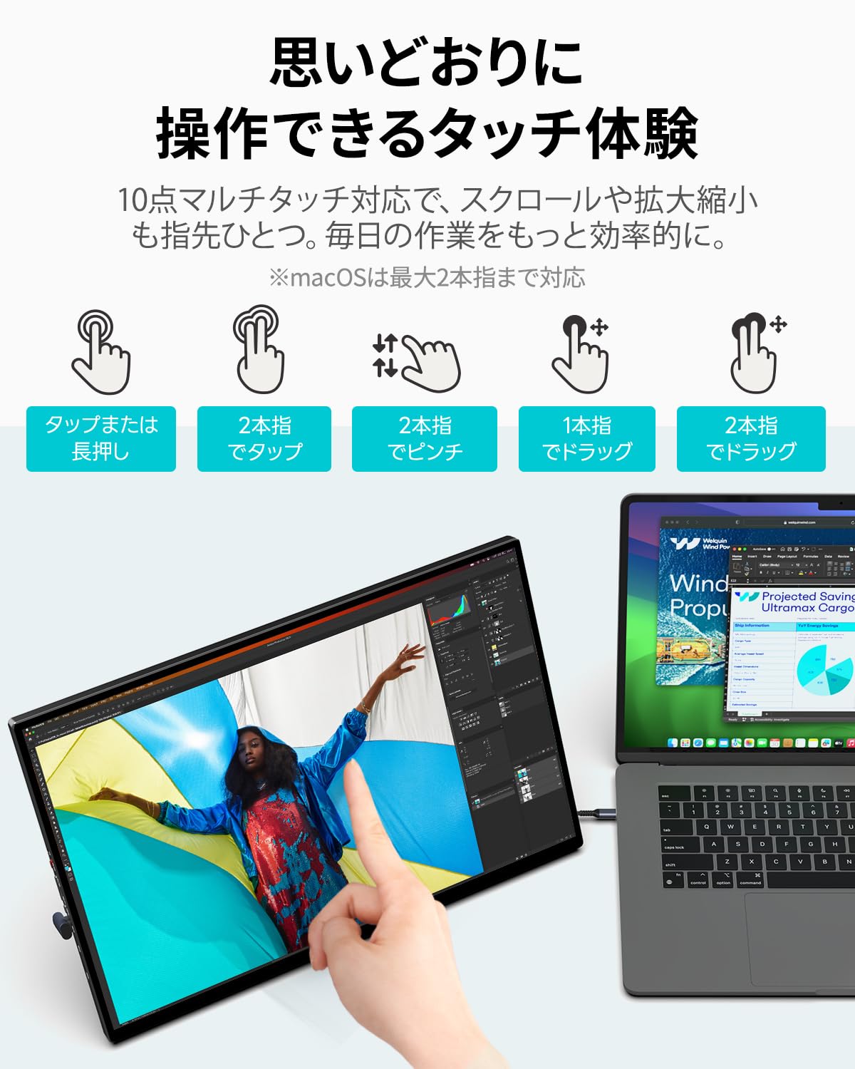 Amazon.co.jp: Intehill モバイルモニター タッチパネル 16インチ