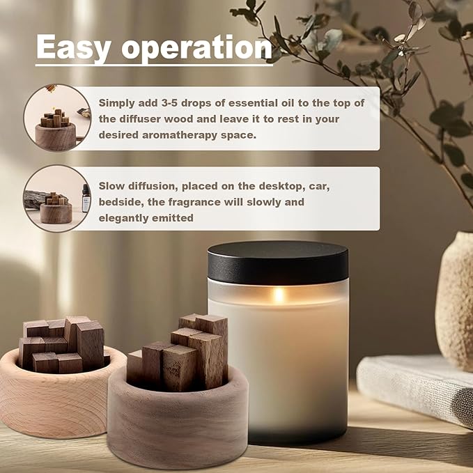 Difusor de Aromas de Madera para Aceites Esenciales, 3 Piezas miniatura 5