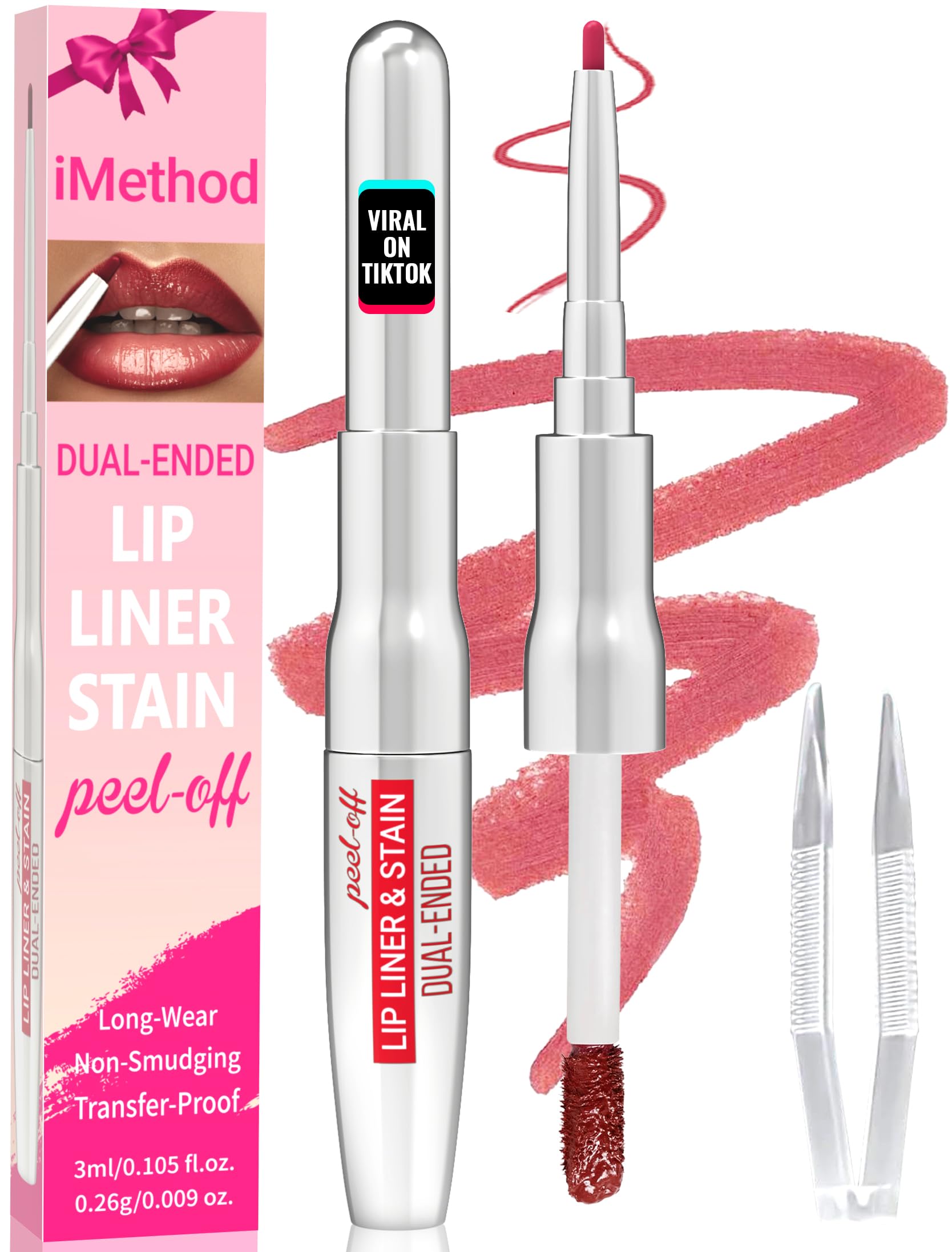 iMethod Dual-Ended Lip Liner Stain Peel Off, Nude Pink Nude Pink 858