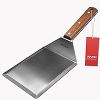 Vista 12 de Espátula pequeña para sartén de hierro fundido, mango de silicona de tang completo, resistente al calor, volteador comercial de grado pesado