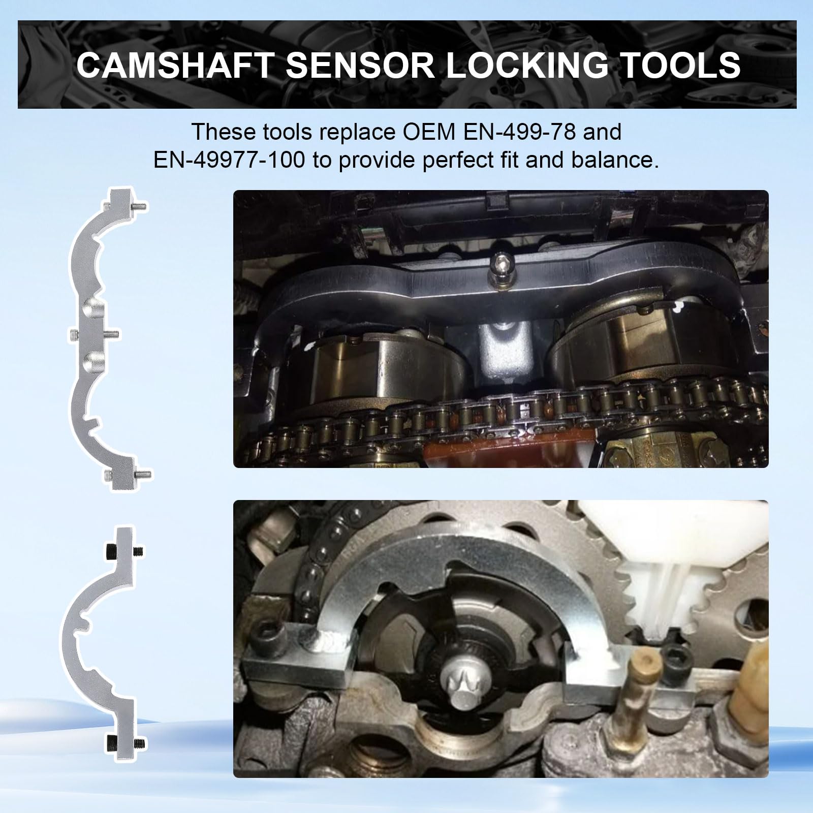 Juego de herramientas para ajuste de motor, para motores de 1.0, 1.2, 1.4L Bloqueo de árbol de levas y kit de alineación de cadena de distribución Compatible con vehículos Opel, Chevrolet