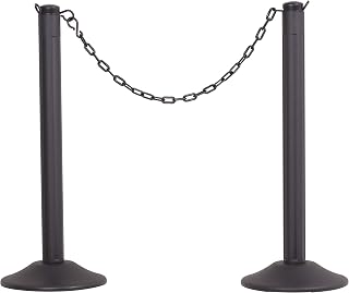 US Weight ChainBoss Black Stanchion With 10' of Black Plastic Chain – Fillable Base