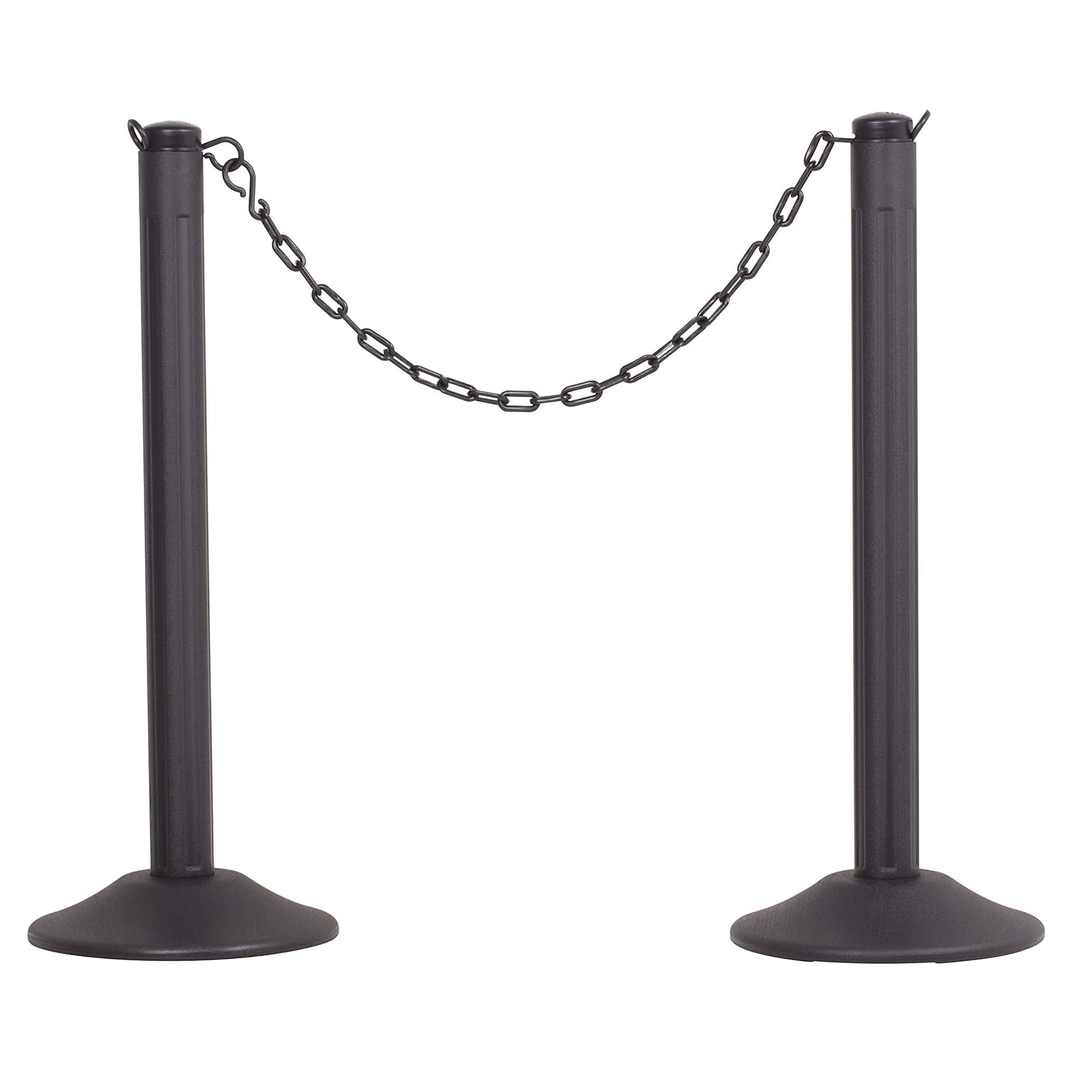 US Weight ChainBoss Black Stanchion With 10' of Black Plastic Chain – Fillable Base