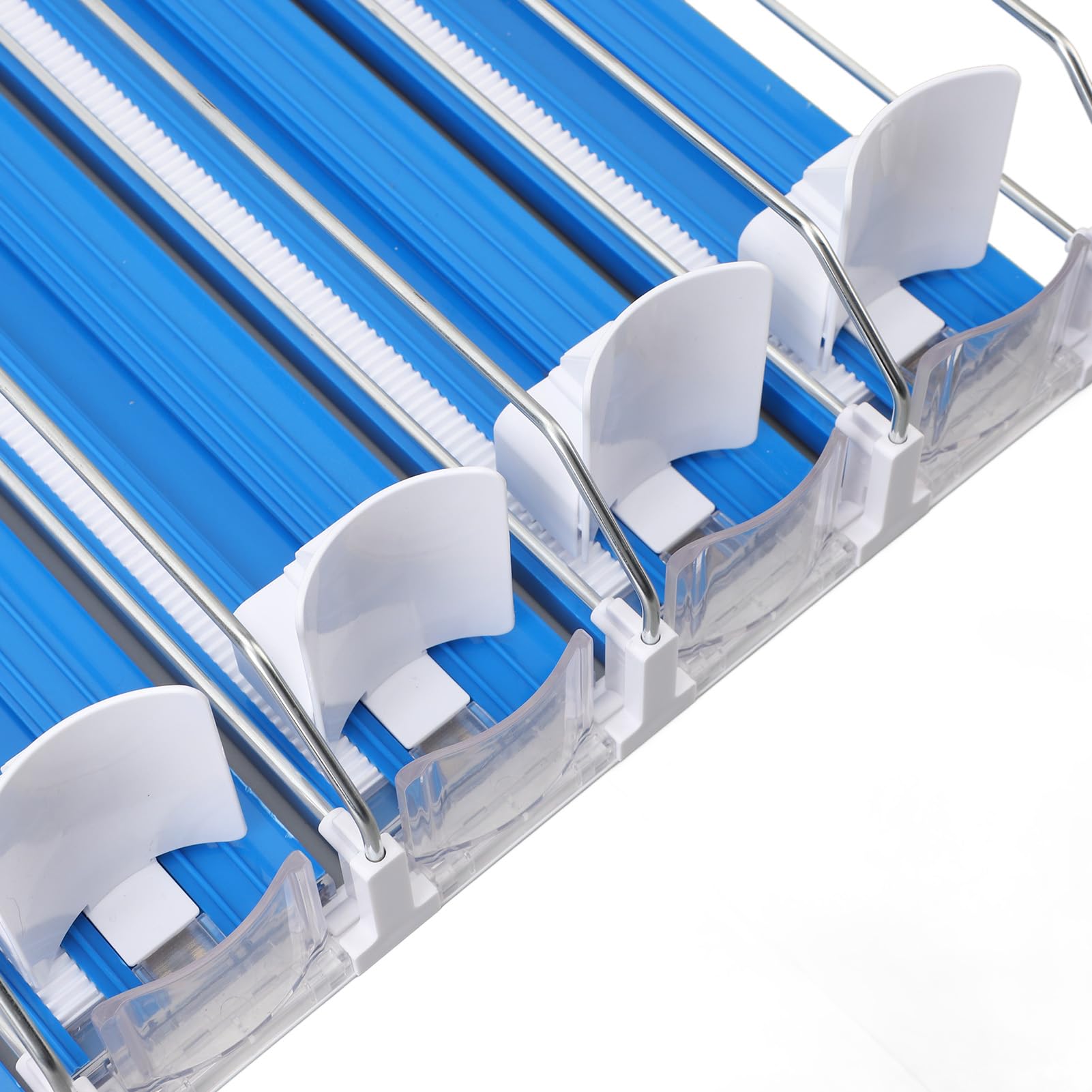 Dispensador de Bebidas para Nevera, Organizador Automático de Bebidas para Nevera, Dispensador Automático de Latas de Soda, Soporte de Bebidas Ajustable para Soda (Azul)