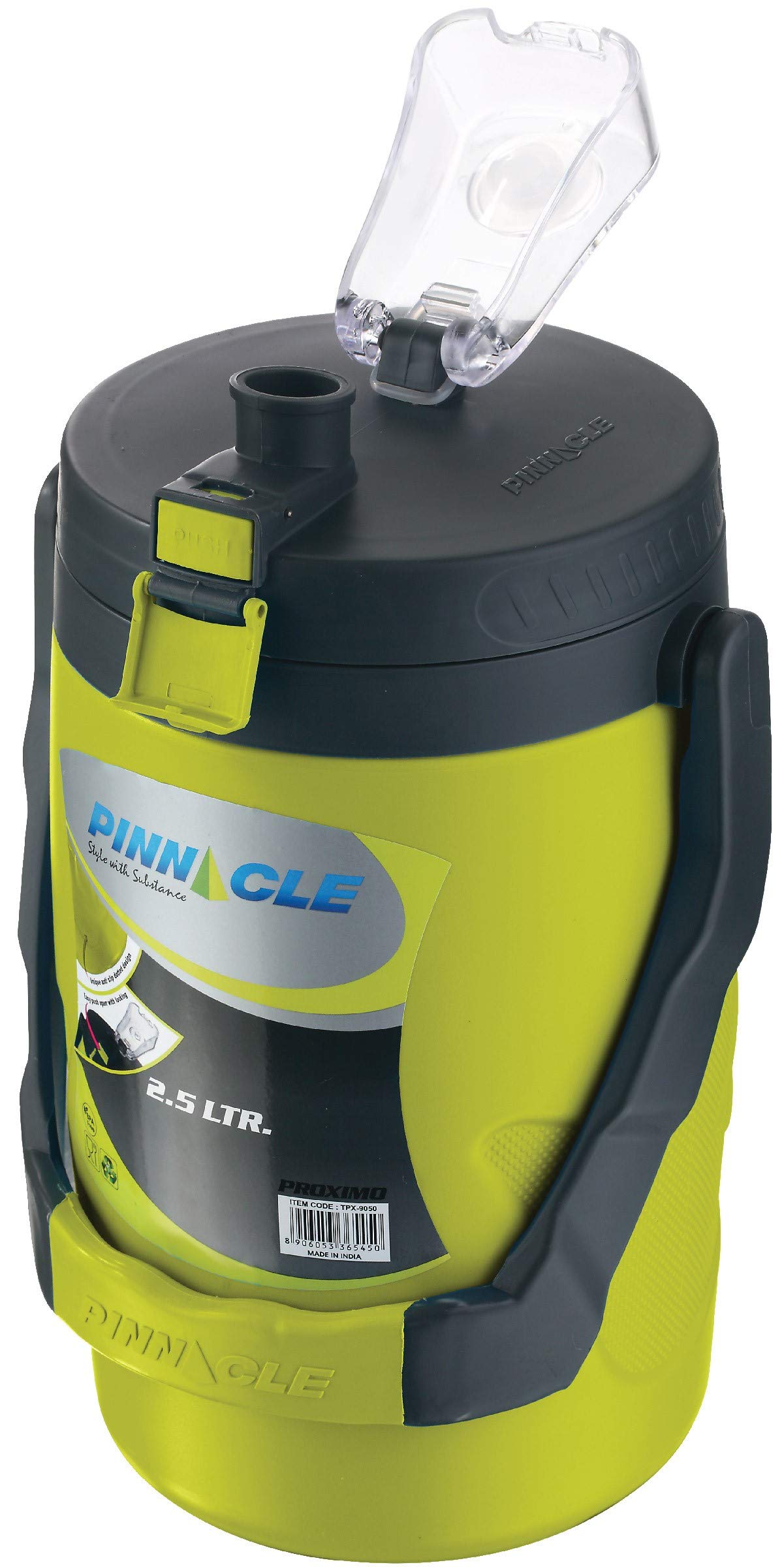 Reusable 85oz Leakproof Portable Water Jug Insulated with Spout Half Gallon Camping, Picnics, Hiking - Lime Green