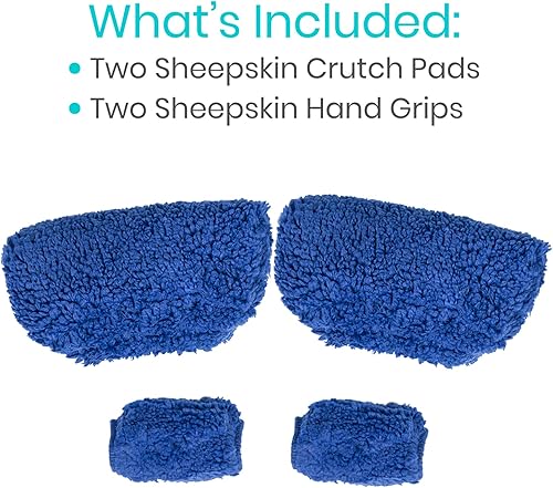 Miniatura 42 de Vive Almohadillas para muletas de piel de oveja y empuñaduras de mano, cómodas, transpirables, lavables a máquina para adultos, fundas de accesorios