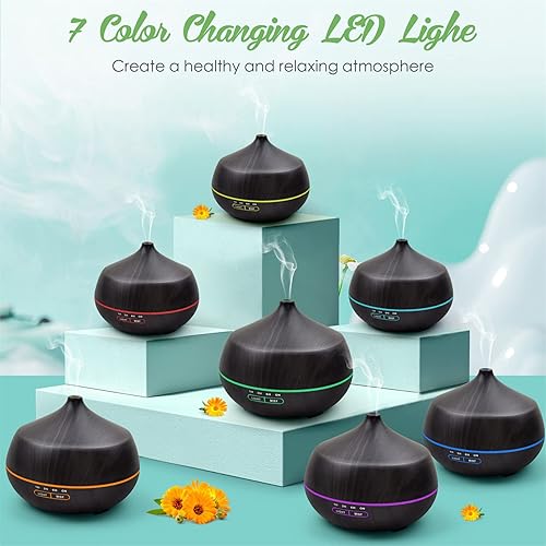 Miniatura 2 de Difusor de aceite esencial para habitación grande difusores de aromaterapia de 13.5fl oz, humidificadores ultrasónicos de niebla para dormitorio,