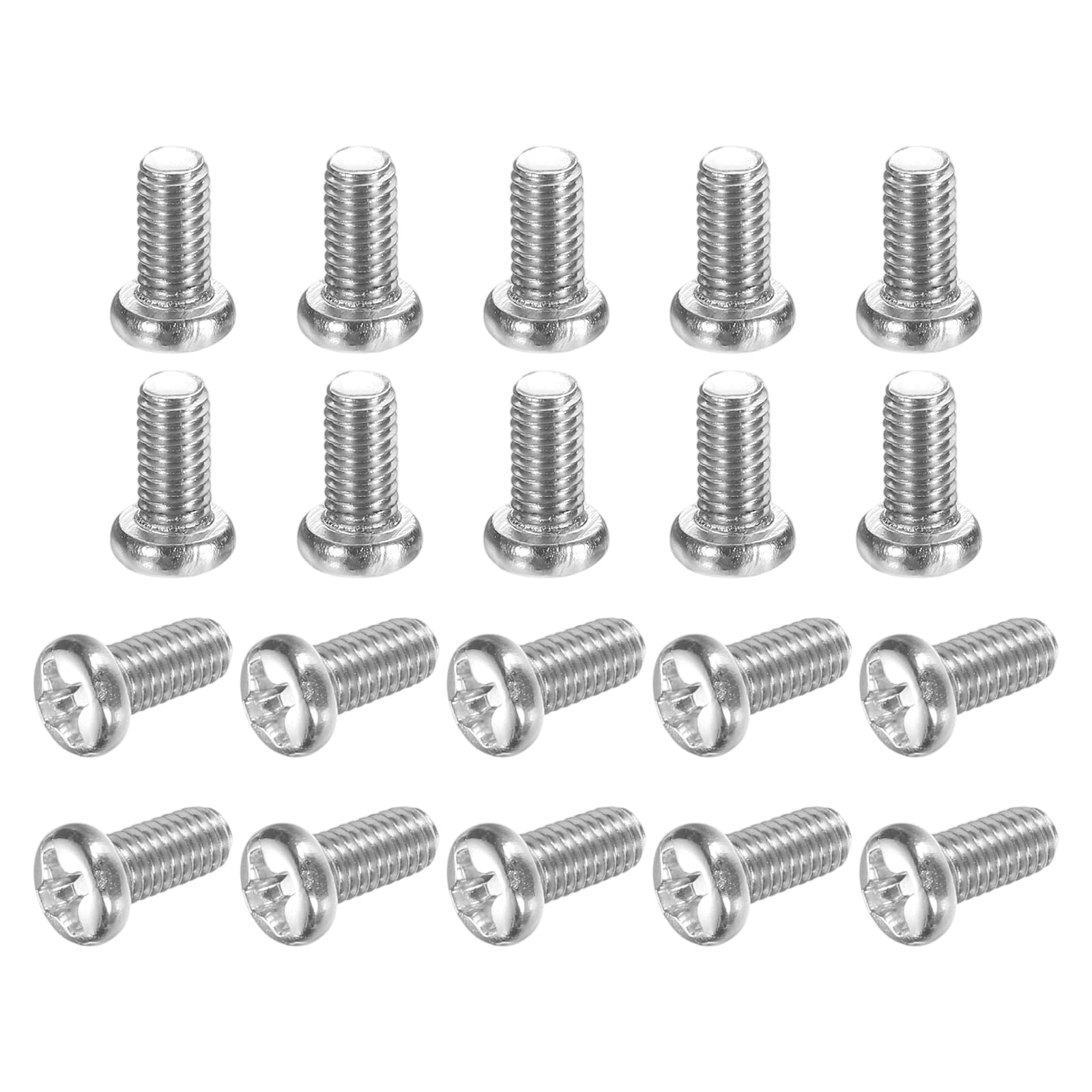 sourcing map 100 Pcs M3x6-0.5mm Phillips Pan Head Machine Screws, Carbon Steel Full Thread