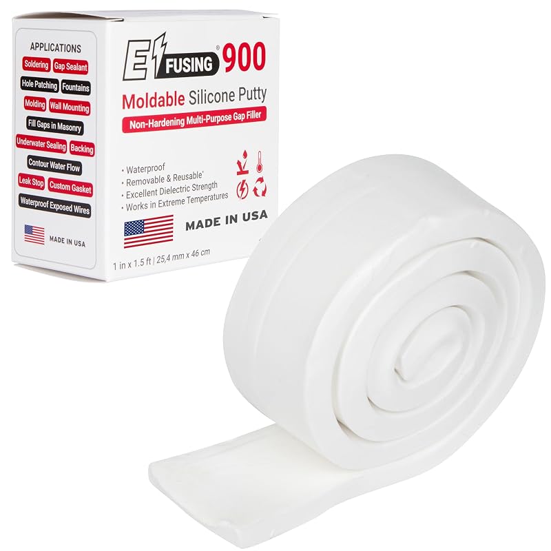 Massa de Silicone Moldável E/FUSING 900 Branca para Vedação de Vazamentos em Tubulações
