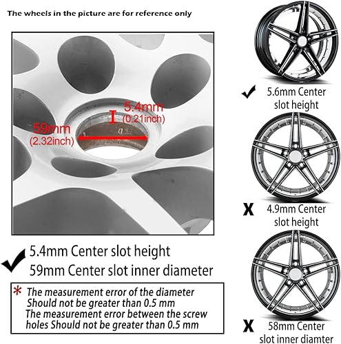 Miniatura 5 de Rheedal 4 tapas centrales de 2.480 in (2.48 pulgadas) para llantas de repuesto para llantas de Dodge Jeep 52110398AA 1LB77DD5AC 1LB77SZ0AC, (plata,