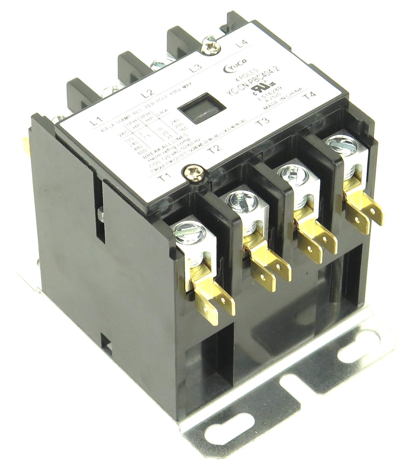 Yuco YC-CN-PBC404-2 4-Pole 40-Amp Definite Purpose Contactor 120V Coil