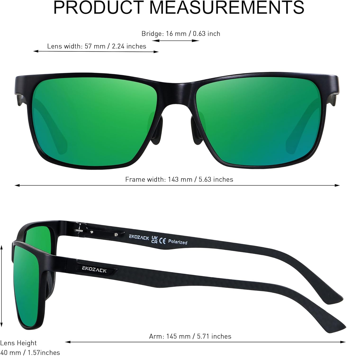 Carbon Fiber Sunglasses for Men Polarized Ultralight Classic Square Sun Glasses Driving Fishing Golf - Image 6