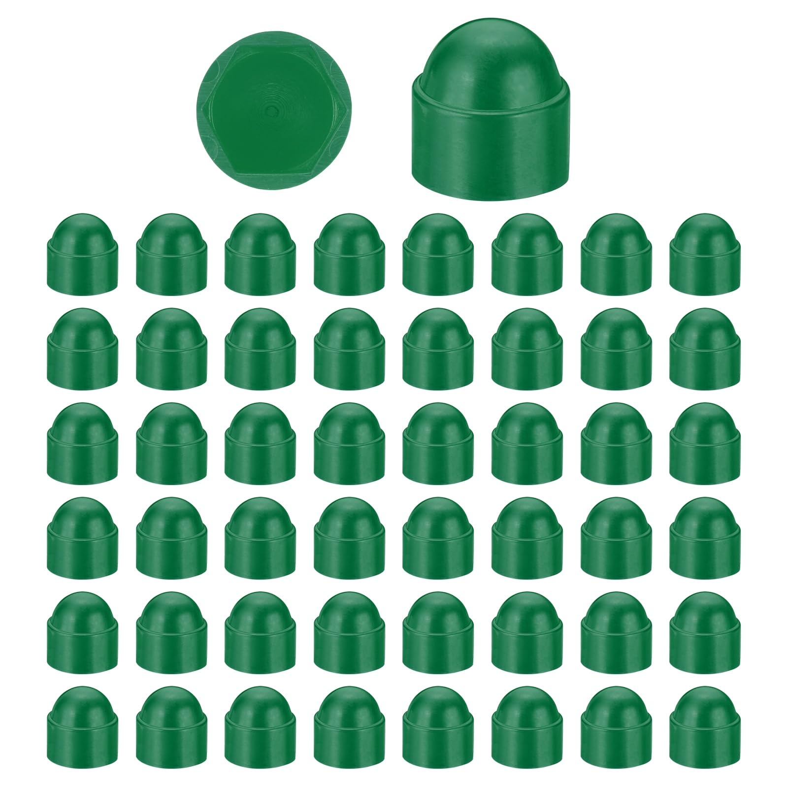 PATIKIL 100 Pcs Hex Nut Cover, M10x17x21mm Nylon Screws Bolt Covers Caps Dome Acorn Hex Head Bolt Protection Cap for Screws Nut, Green