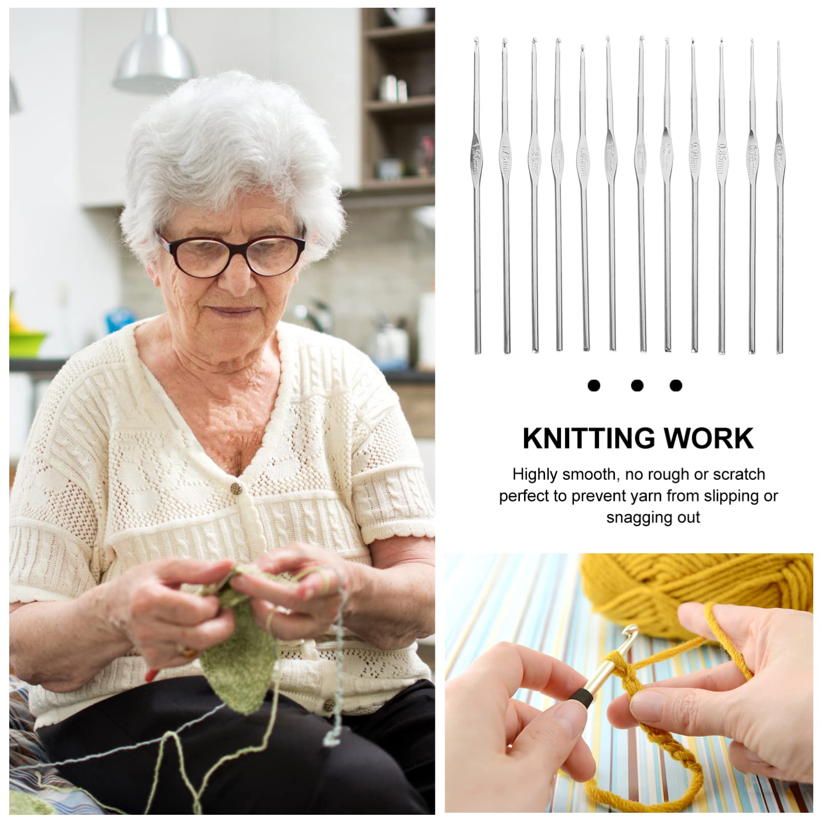 15 Juegos ganchillo de encaje agujas para hilo enhebradores equipo de tejer manos acero agujas crochet ergonómicas sombrero crochet aguja kit de agujas de ganchillo