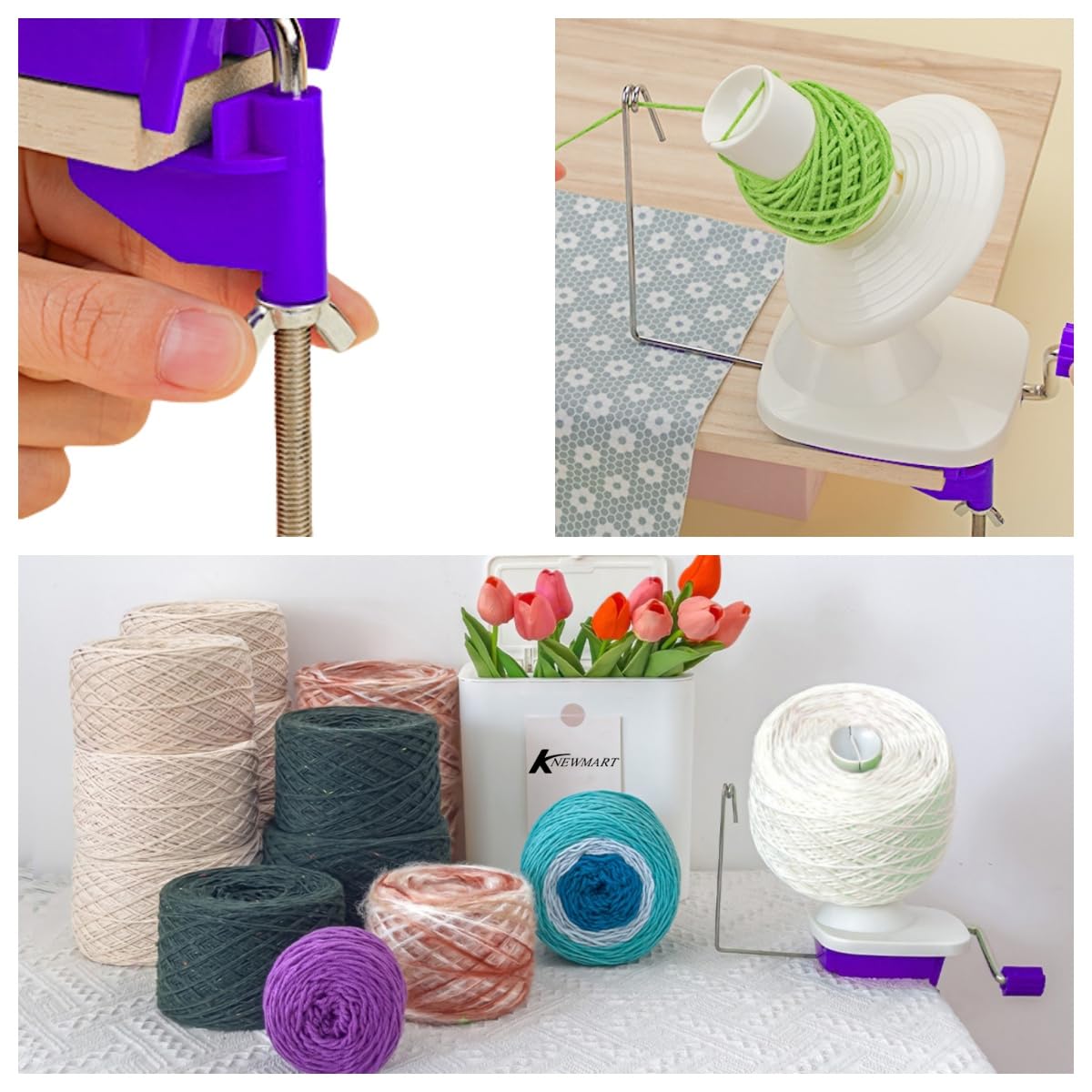 Amazon.co.jp: KNEWMART 玉巻き器, ポータブル手糸巻き機ボール 家庭用