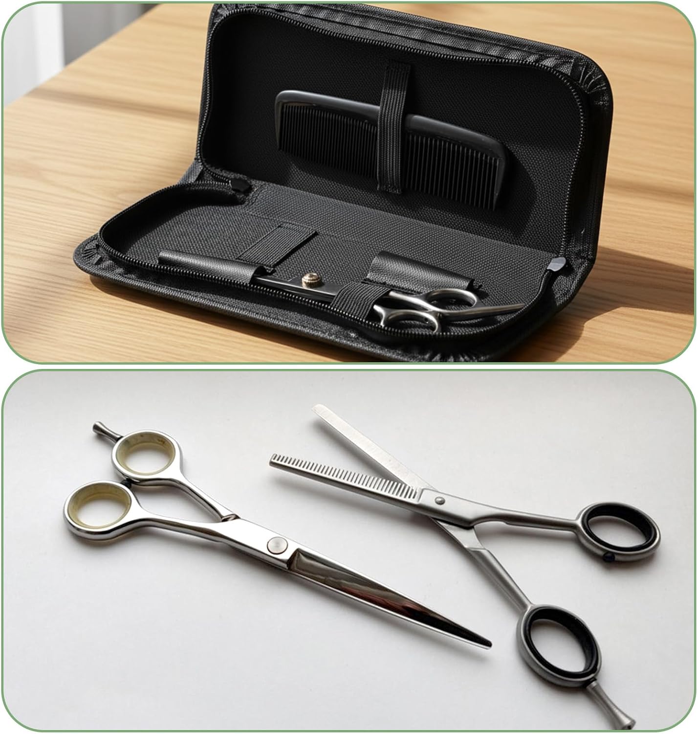 Scissor Case, Black Hair Shear Case for Hairstylists Professional Scissors Bag Holder with Zipper Hair Shear Pouch for Hairdressers