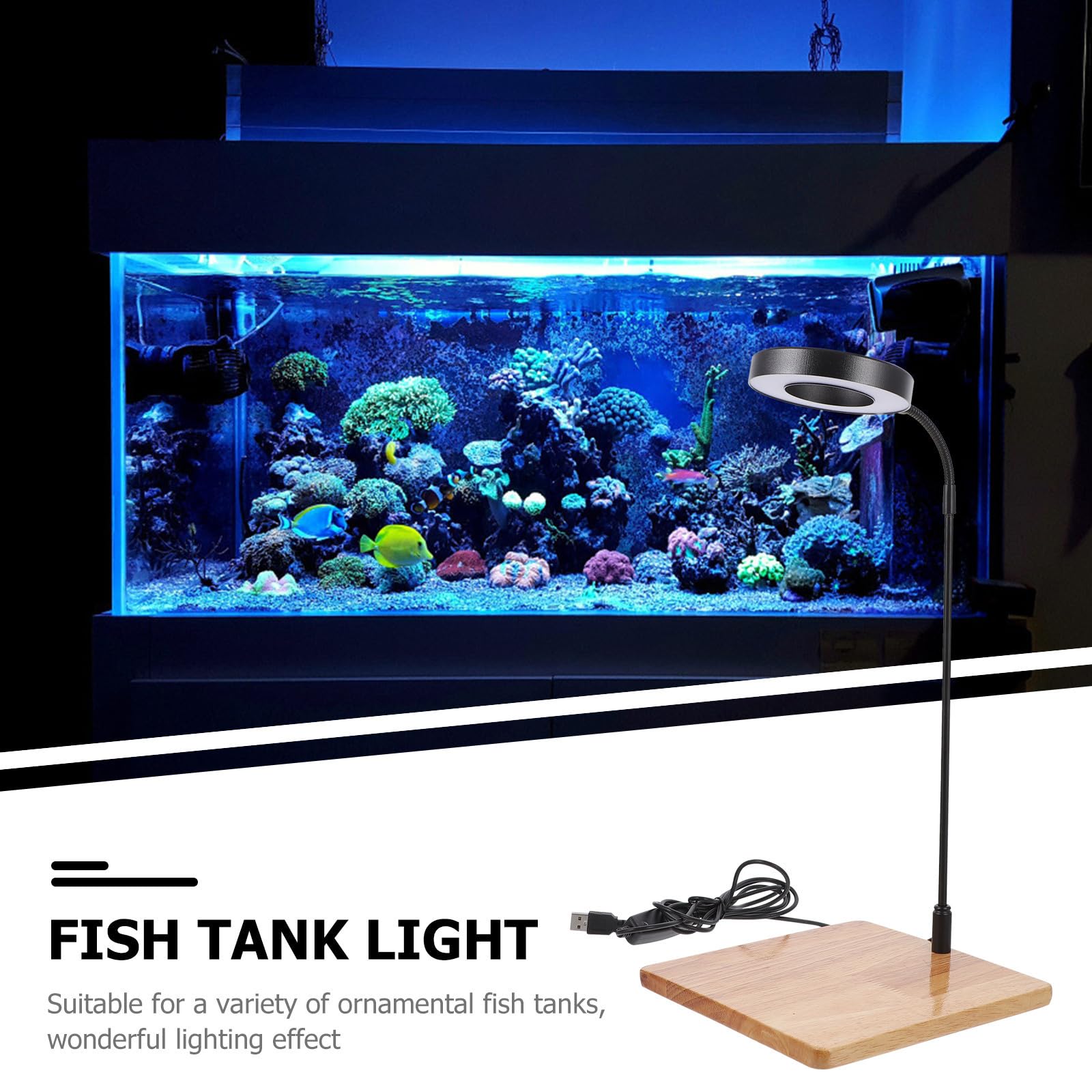 Lampe de Remplissage Lumineuse pour Aquarium 10 W Réglable en Aluminium