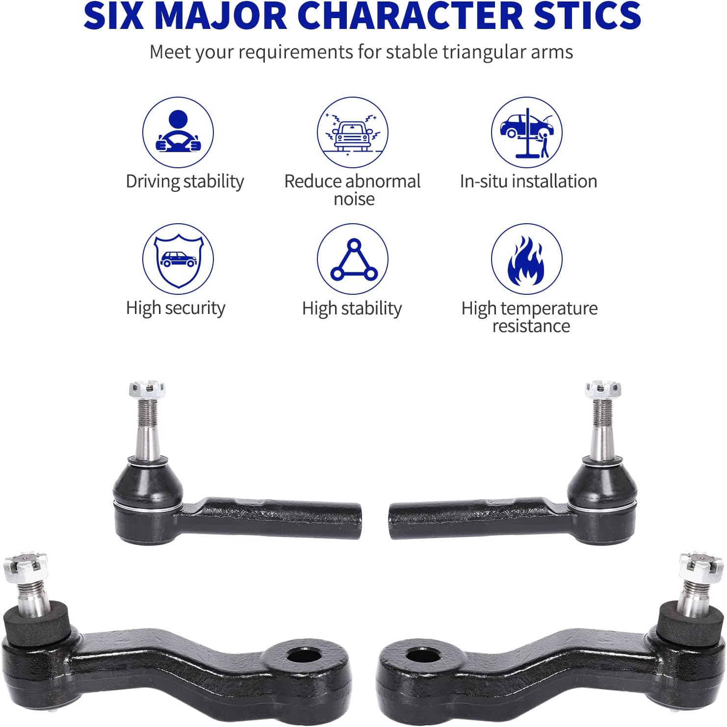LCWRGS 7pcs Front Tie Rods Ends Pitman Arms (4-Groove) Idler Arm Compatible with 1999-1006 Chevy Silverado Tahoe Suburban Avalanche 1500 GMC Sierra Yukon Cadillac Escalade