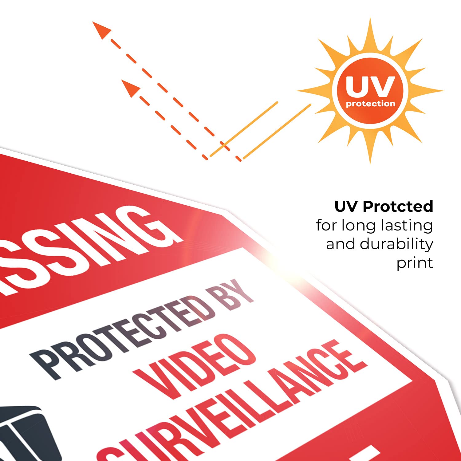 No Trespassing Protected by Video Surveillance Beware of Dogs Sign, 18x18 Inches, Rust Free .063 Aluminum, Fade Resistant, Made in USA
