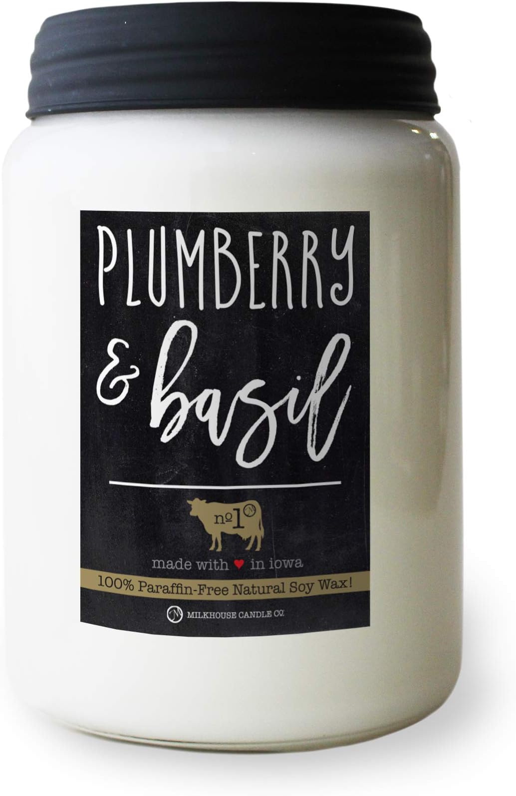 Milkhouse Candle Company, Plumberry & Basil, Farmhouse Collection, 26 Ounce Mason Jar