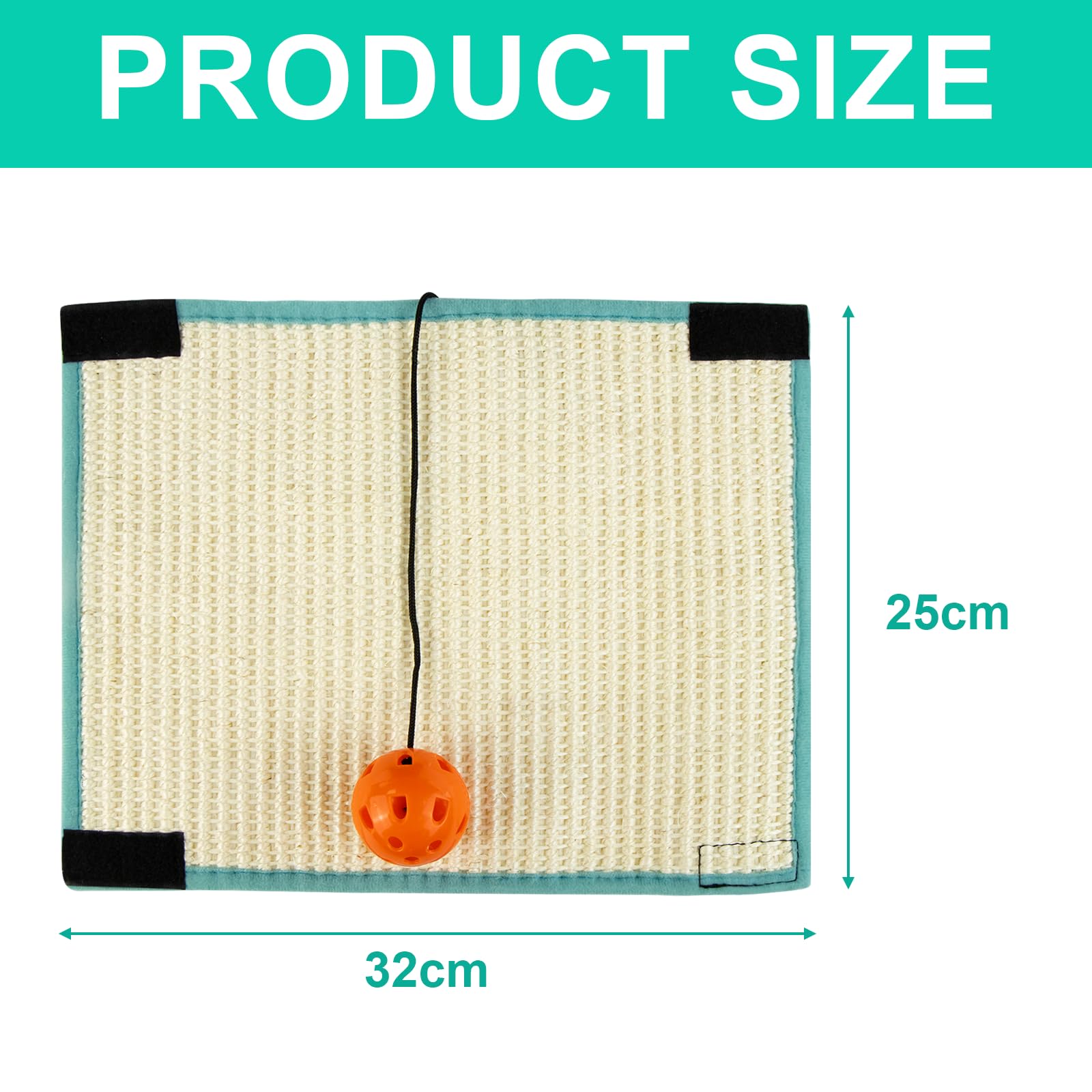 Scratcher for Cats Scratcher for Cats Sofa Cat Scratchers Sisal Protector Scratching Mat 32 x 25 cm Black for Table Legs Indoor Home - Image 2