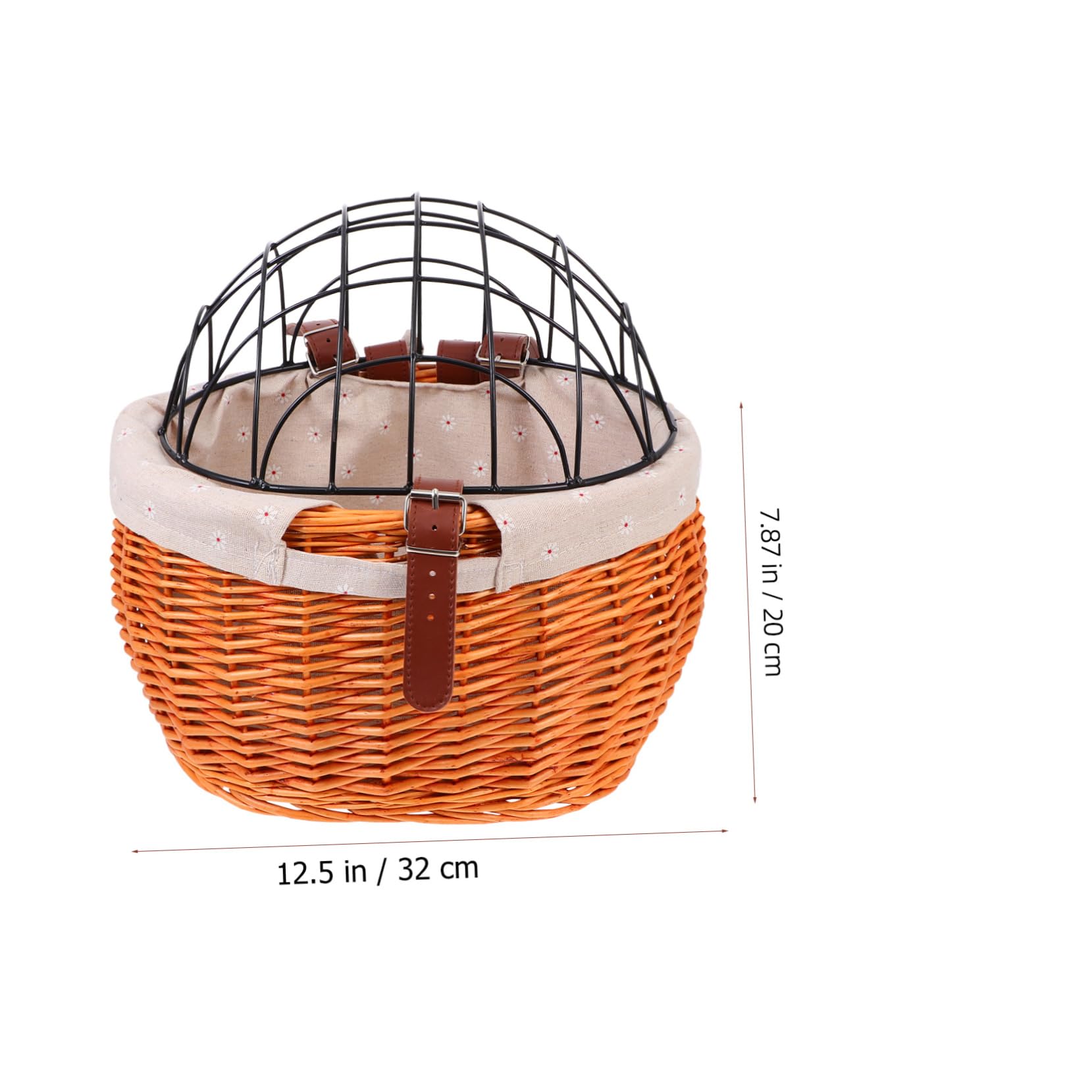 HEMOTON Panier Vélo Osier Tressé pour Animaux Chat Chien Panier De Vélo De Rangement Robuste Installation Facile Et Rapide