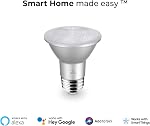 Globe Electric 34869 Wi-Fi Smart 6.5 Watt (50W Equivalent) Multicolor Changing RGB Tunable White LED Light Bulb, No Hub Required, Voice Activated, 2000K - 5000K, Energy Star, PAR20 Shape, E26 Base