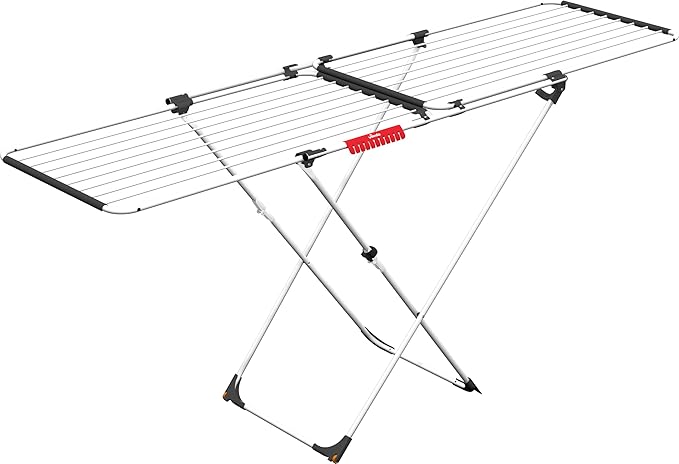 Vileda Doble Wäscheständer ausziehbar, 22m Trockenlänge, 60,00 x 8,00 x 130,00 cm, Weiß