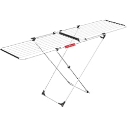 Tendedero Marta Techo Vileda Doble Tendedero Extensible de Acero y Aluminio, Blanco, 105-209 cm, 61 x 19.5 x 130.5 cm