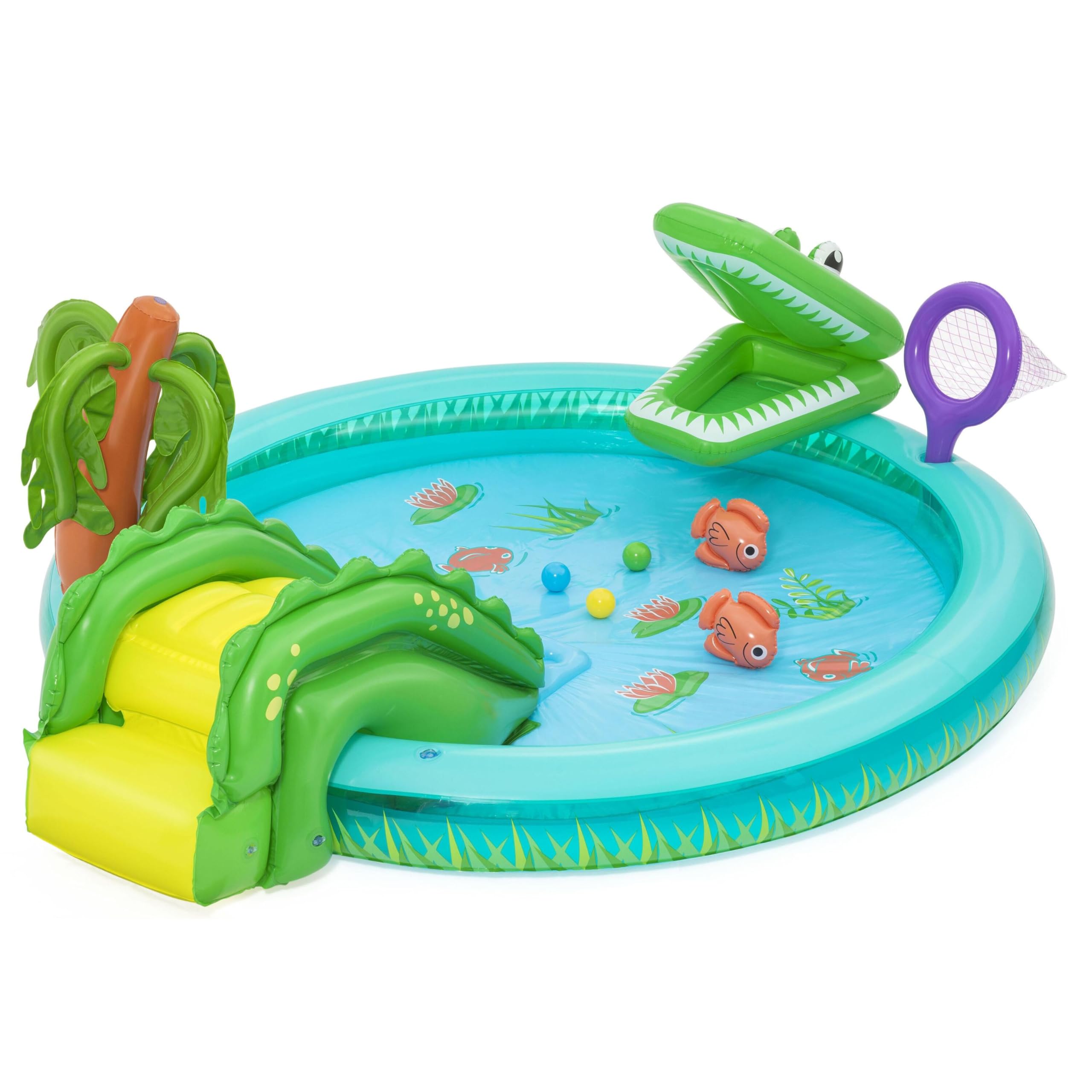 Bestway - Aire de Jeux et Piscine Gonflable pour Enfants Bestway Crocodile Cove - 224 cm x 181 cm x 72 cm - Multicolore