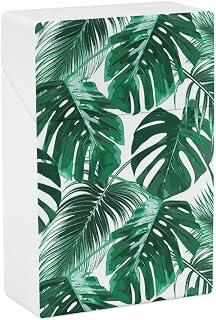 Tropical Palm Leaves Cigarette Case Portable Cigarette Box Holder Flip Open Storage Case for Men Women