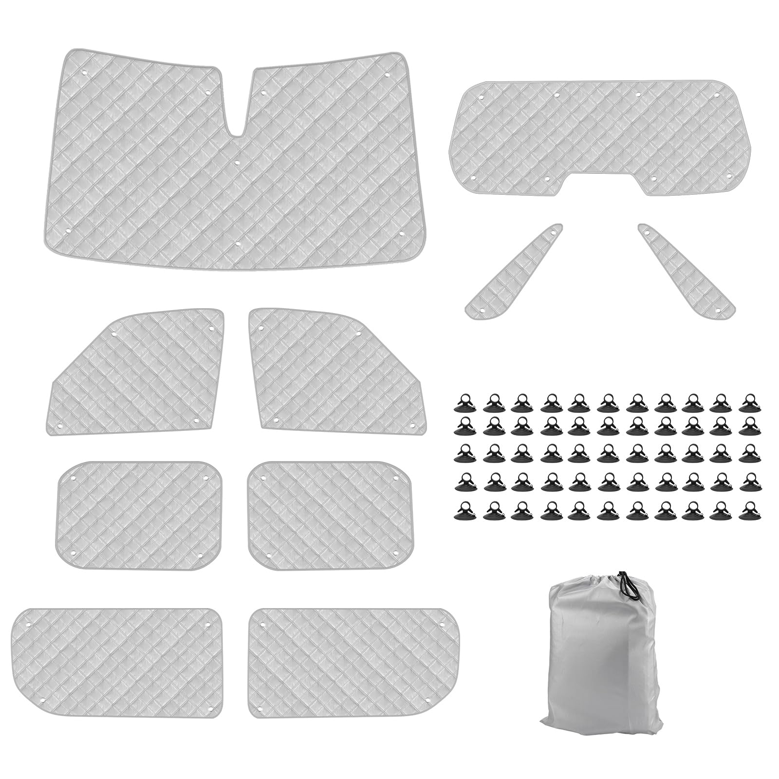 Parasol para Parabrisas Compatible con VW Multivan T7 LWB 2021-2025, Juego de 10 Piezas, Protector térmico Interior para Ventanas Protección contra Rayos UV