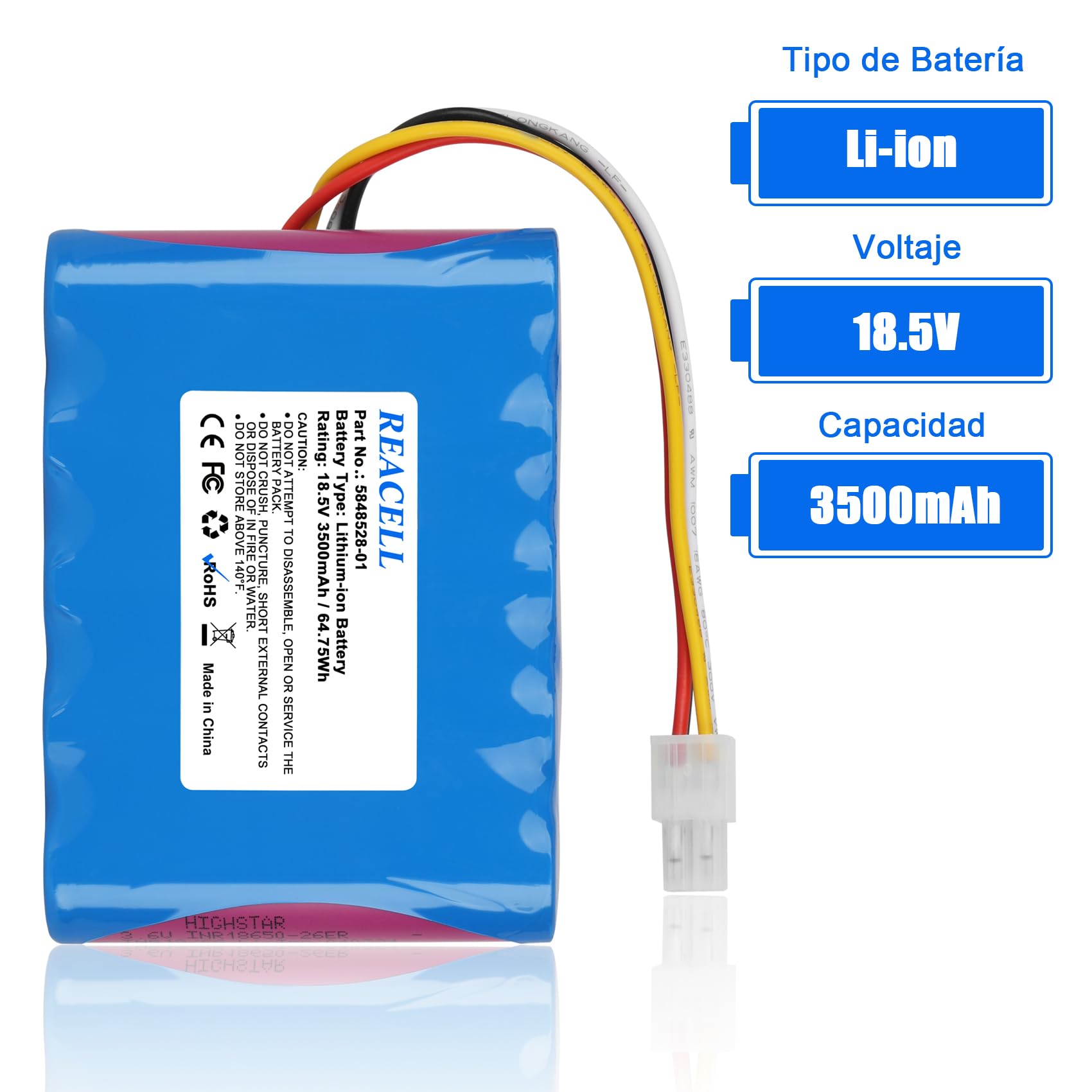 5848228-01 Batería para Husqvarna Automower 310,315,315X(2015-2018) | 18.5V 3500mAh Batería Li-Ion repuesto 5848228-02,5848528-01 Compatible para Gardena Sileno R100Li,R130Li,R160Li,