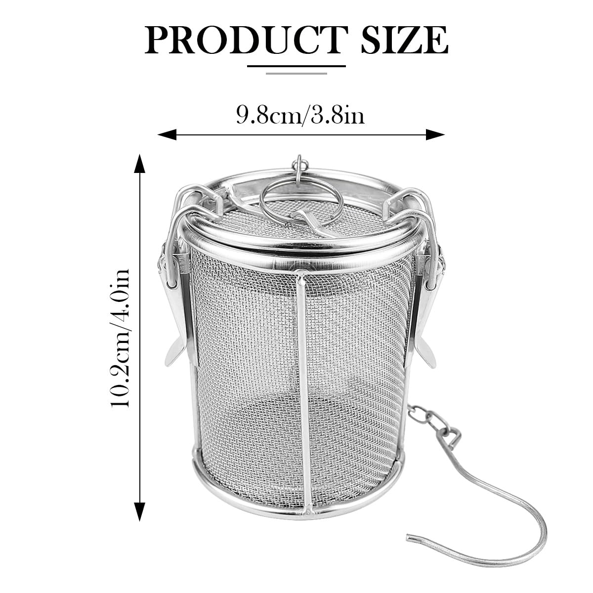 Filtro de malla de acero inoxidable, coladores de té, cesta de separación de condimentos de sopa, bola de té y especias para cocinar sopa (pequeño)