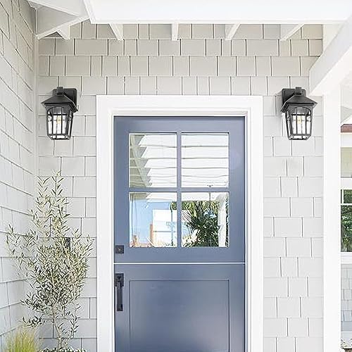 Miniatura 7 de Farol de pared para exteriores, color negro mate, impermeable, accesorios de iluminación exterior, aplique de montaje en pared para casa, puerta